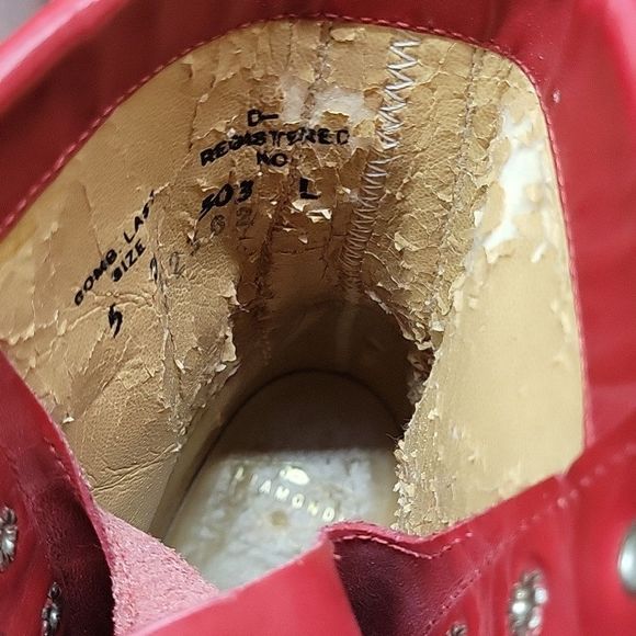 Justin roper diamond j vintage red combat boots - Picture 8 of 11